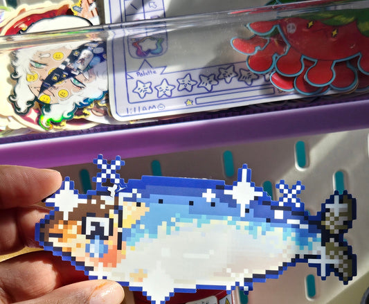 Pixel Weeping Sardine Sticker