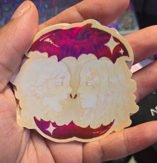 Wes and Basil Apple Sticker