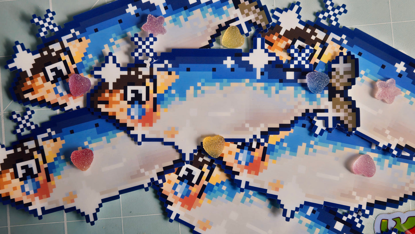 Pixel Weeping Sardine Sticker
