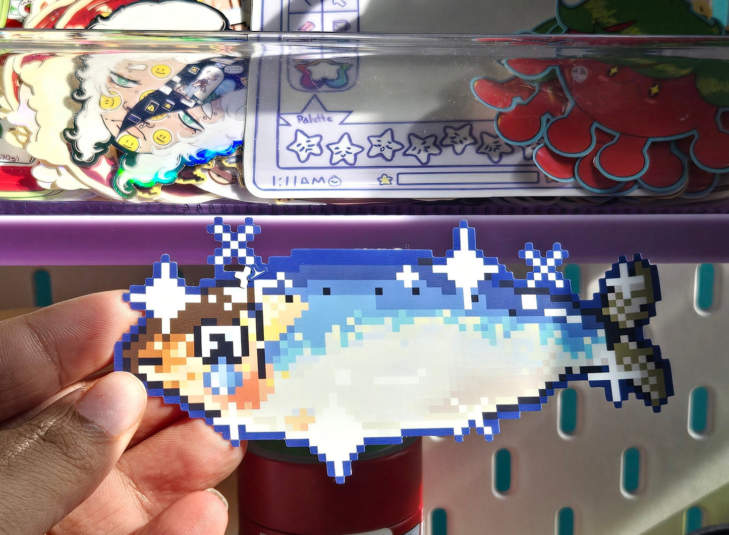 Pixel Weeping Sardine Sticker