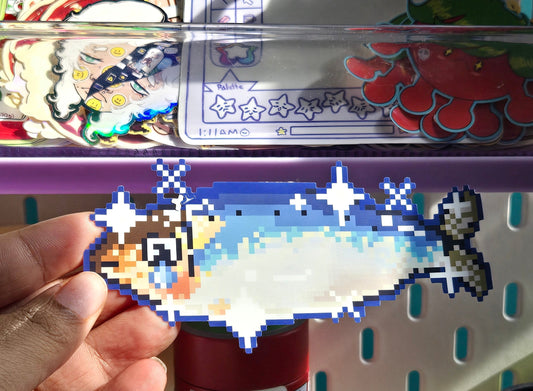 Pixel Weeping Sardine Sticker