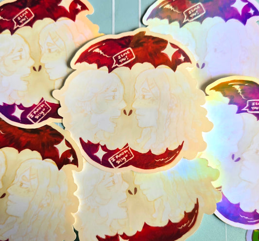 Wes and Basil Apple Sticker